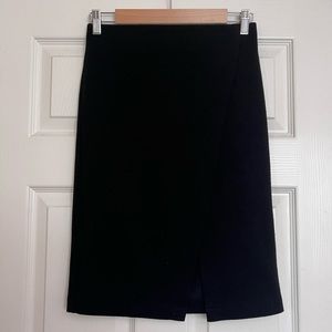 LOFT Black Faux-Wrap Pencil Skirt in Black, Size XS